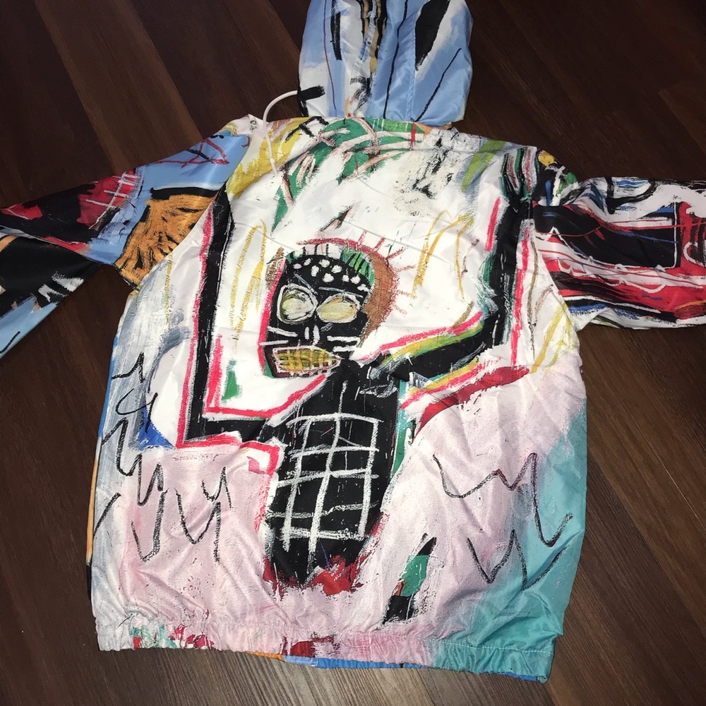 Members Only X Jean-Michel Basquiat Windbreaker Jacket NWT - Picture 2 of 7